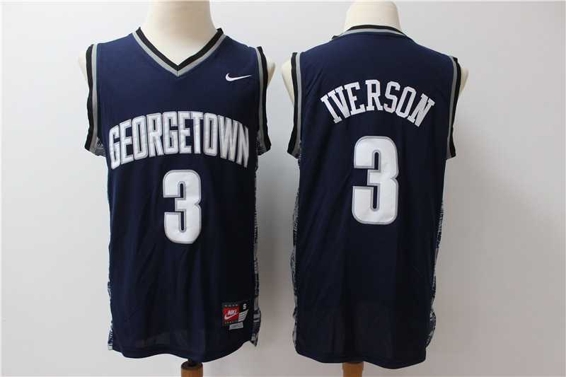 Georgetown University Hoyas 3 Allen Iverson Navy Nike College Basketball Jersey,We sell and wholesale Georgetown University Hoyas 3 Allen Iverson Navy Nike College Basketball Jersey on line form chian!